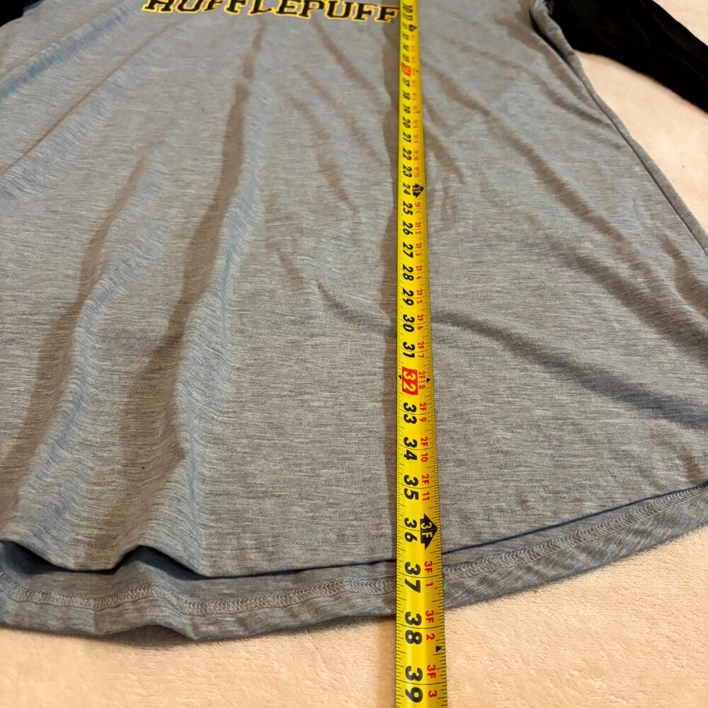 Harry Potter Hufflepuff XXXL Raglan Sleep Shirt PJ Nightgown PJammy - Picture 3 of 6